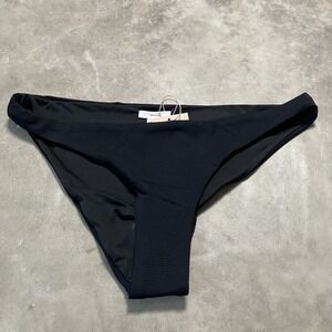 Everjey Swimwear Womens‎ Size Large Black Solid Annia Pique Bikini Bottom